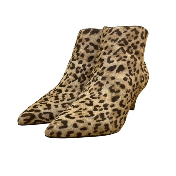 Sam Edelman Women’s Leopard Print Kinsey Leather Pointed Toe Ankle Boots Size 7 - Picture 3 of 12
